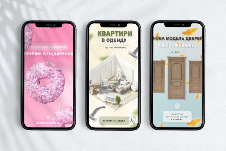Розроблення графічного дизайну таргетованої реклами для різних компаній