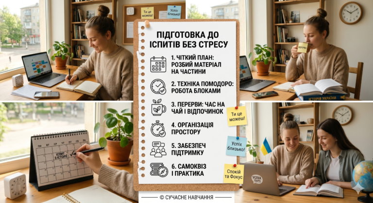 Підготовка до іспитів без стресу. Дієві поради