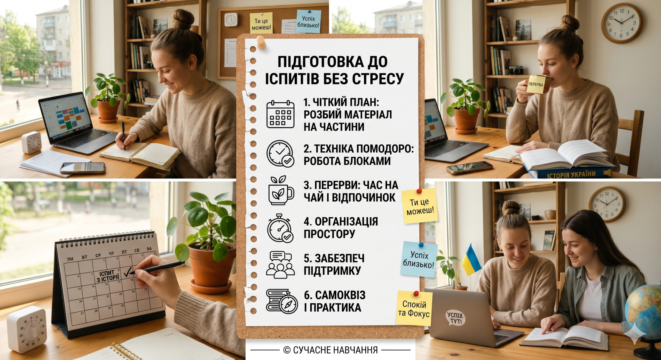 Підготовка до іспитів без стресу. Дієві поради